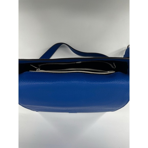 Henri‎ Bendel Rivington Flap Shoulder Bag Colorblock Black / Blue / White - Picture 8 of 13